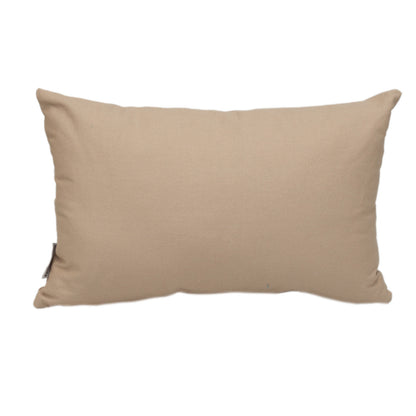 12" X 18" Beige Cotton Lumbar Throw Pillow