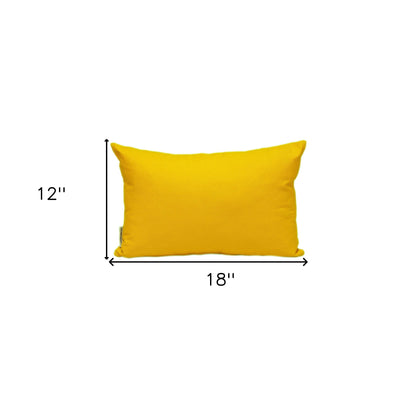 12" X 18" Yellow Cotton Lumbar Throw Pillow