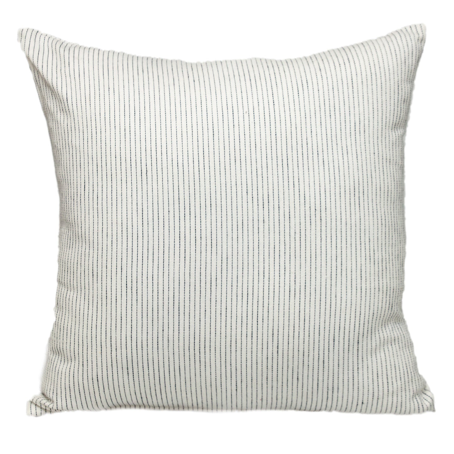 20" Brown and White Striped Cotton Throw Pillow