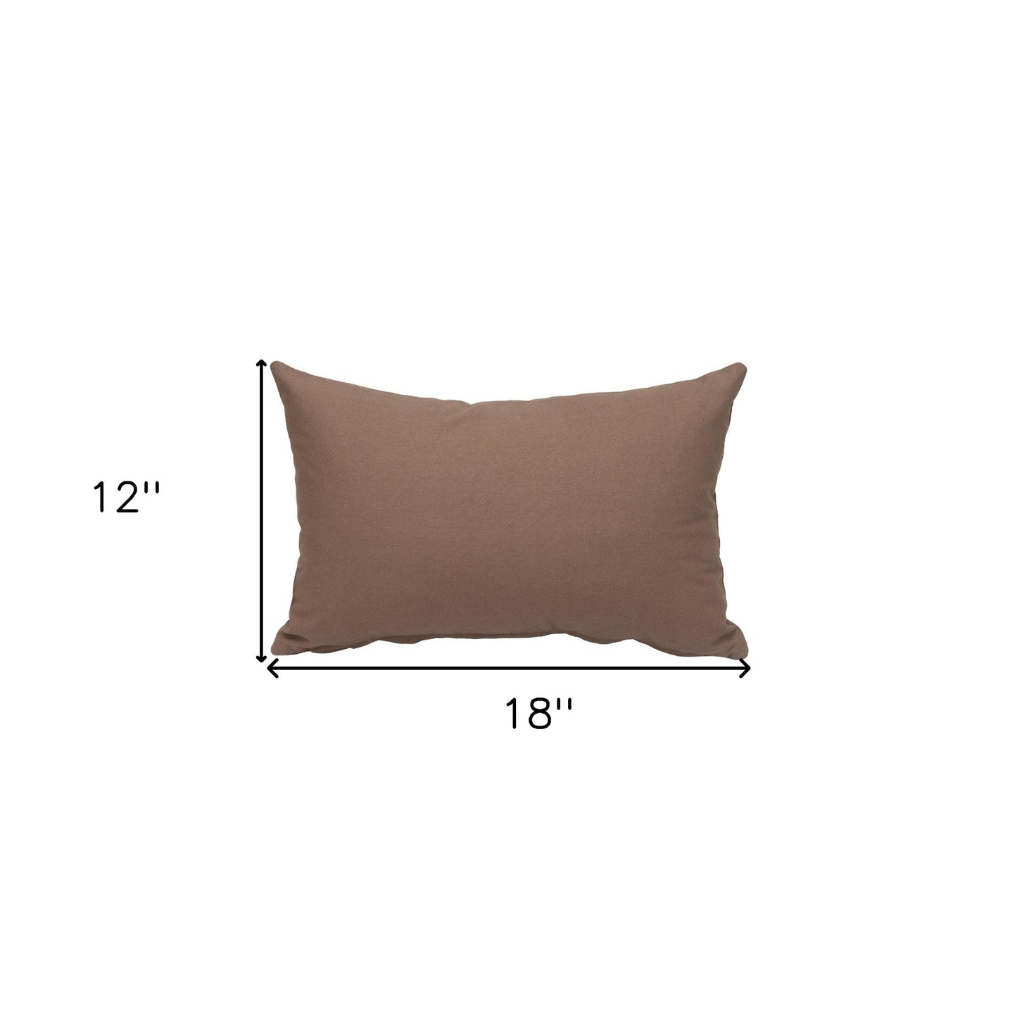 12" X 18" Brown Cotton Throw Pillow