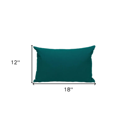 12" X 18" Green Cotton Throw Pillow