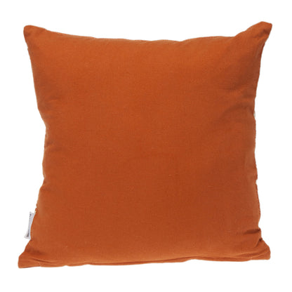 18" X 18" Orange and Ivory Southwestern Cotton Throw Pillow