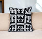 20" Black and White Interlocking Cotton Throw Pillow