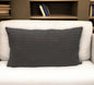 14" X 26" Dark Gray Cotton Lumbar Throw Pillow With Texture