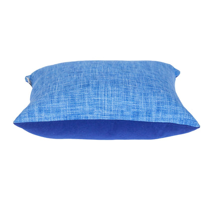 18" Blue Weave Cotton Throw Pillow