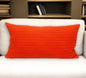 14" X 26" Orange Cotton Lumbar Throw Pillow With Texture