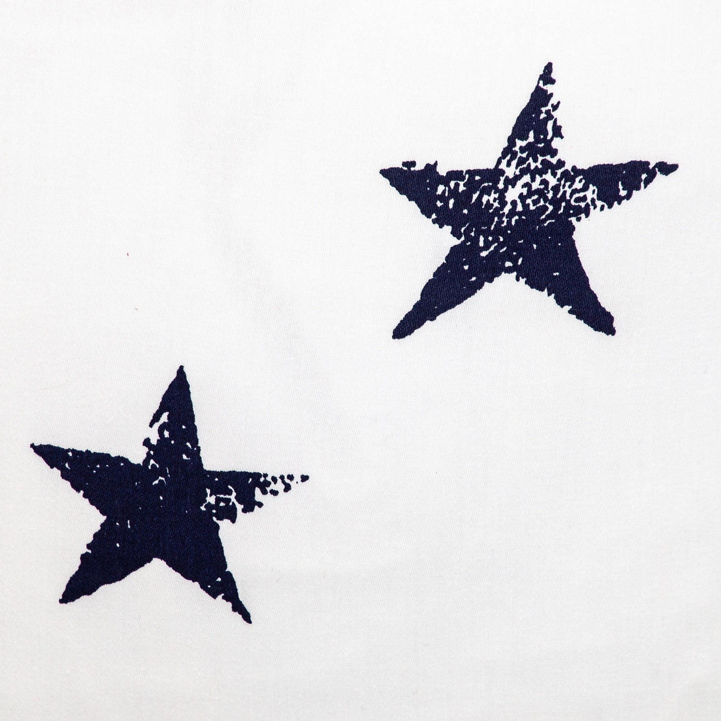 16" White and Blue Star Cotton Throw Pillow