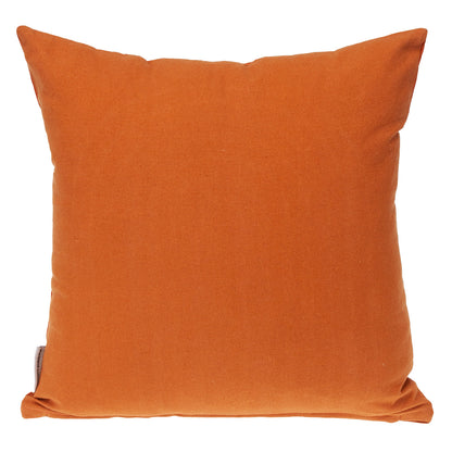 18" Orange Geometric Cotton Throw Pillow