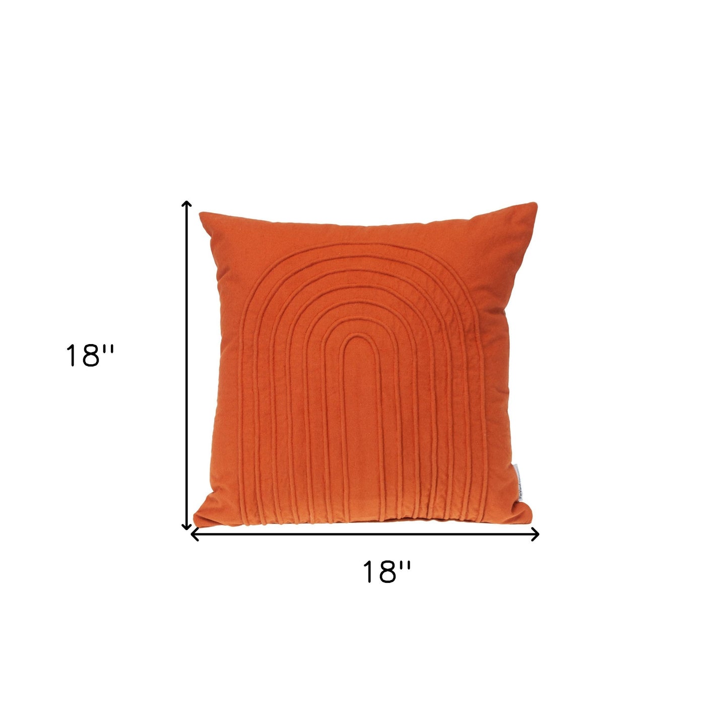 18" Orange Geometric Cotton Throw Pillow