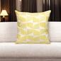 18" Yellow and White Geometric Cotton Throw Pillow With Embroidery