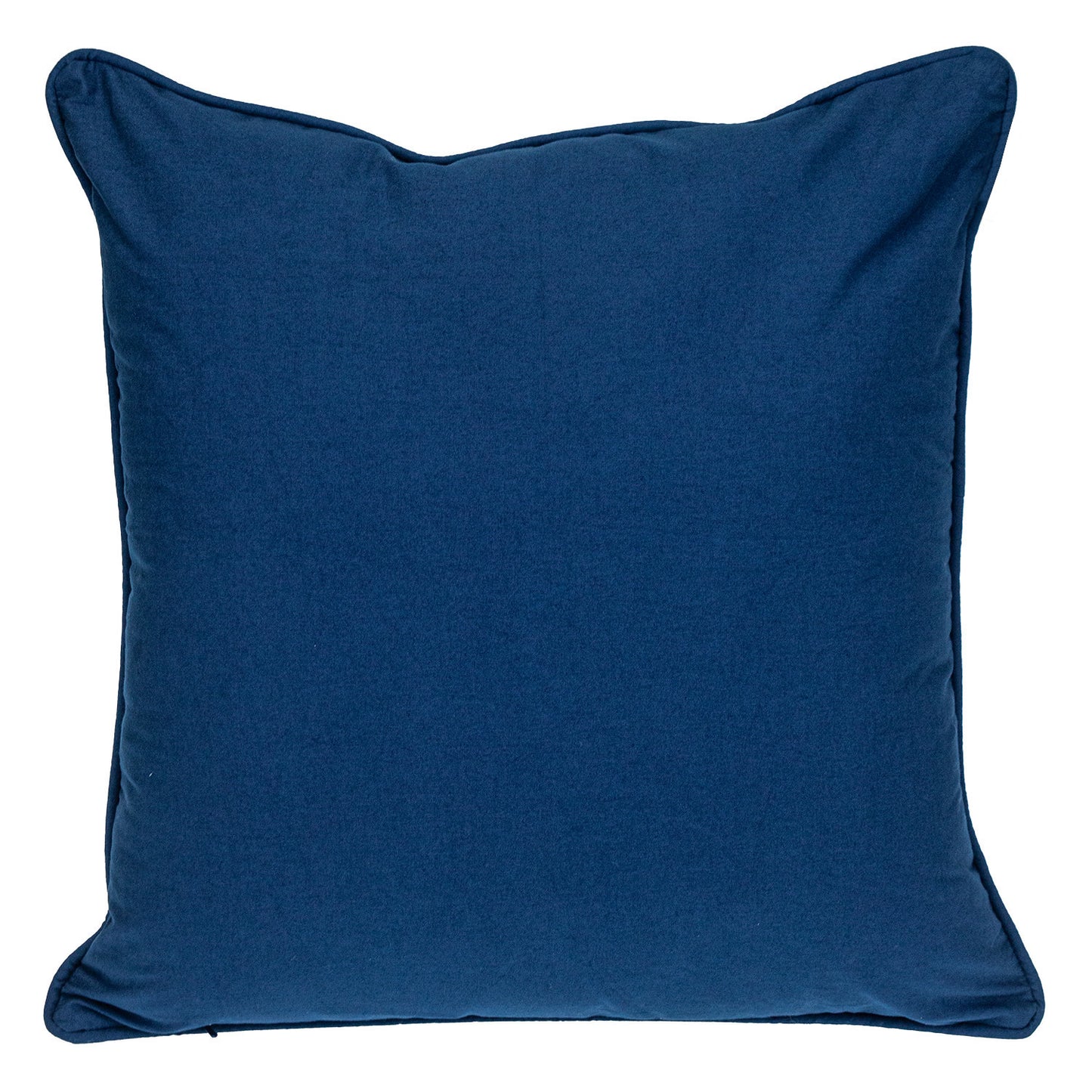 20" Blue and White Geometric Cotton Throw Pillow