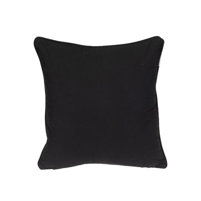 20" Black and White Geometric Cotton Throw Pillow