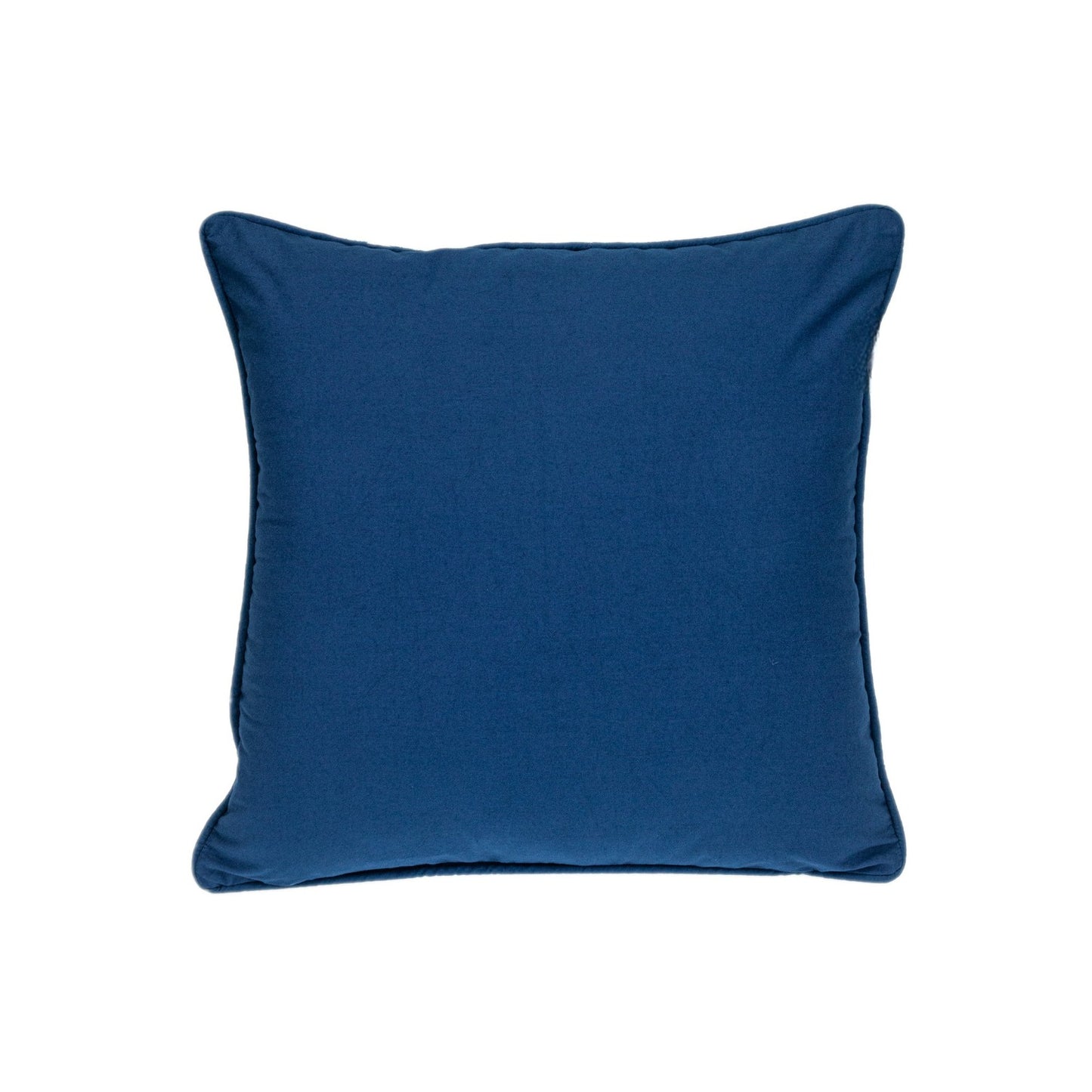 20" Blue and White Geometric Cotton Throw Pillow