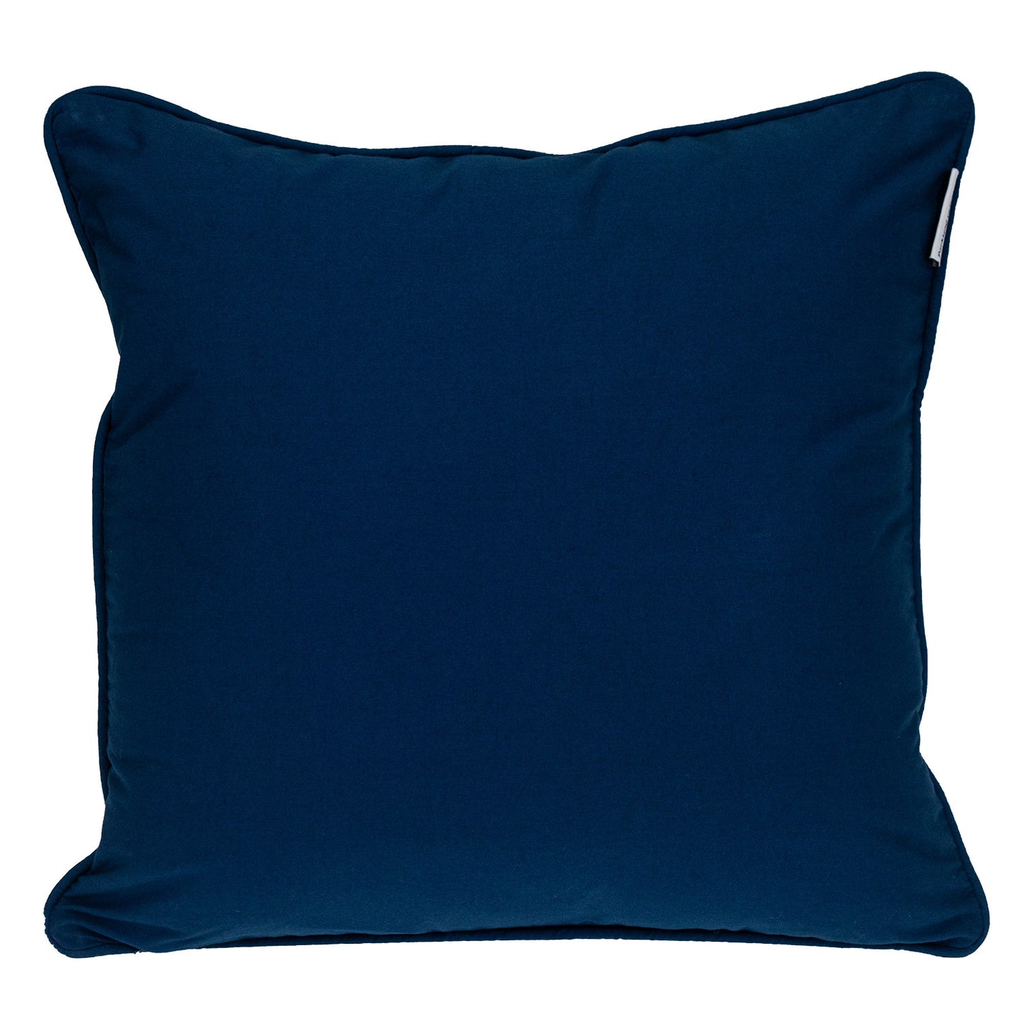 20" Blue and White Geometric Cotton Throw Pillow