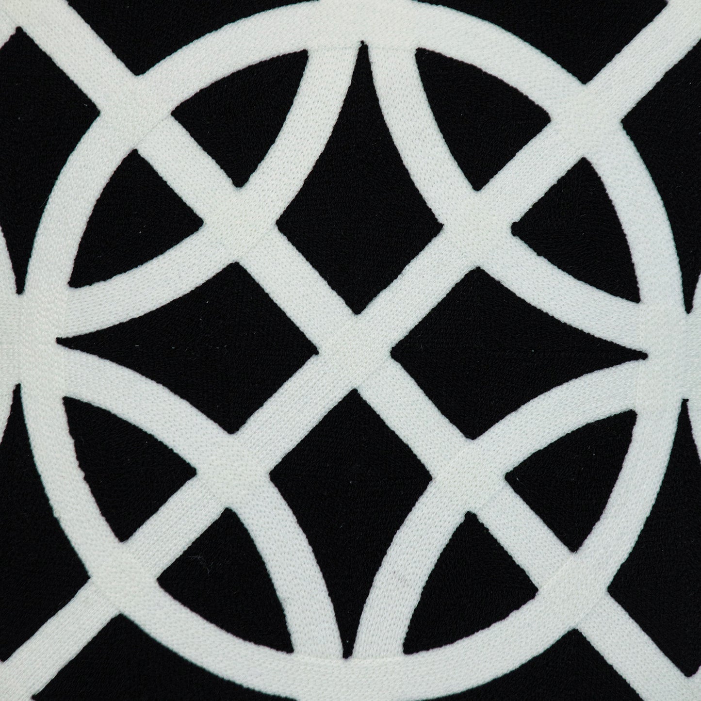 20" Black Geometric Cotton Throw Pillow