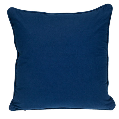 20" Blue Geometric Cotton Throw Pillow