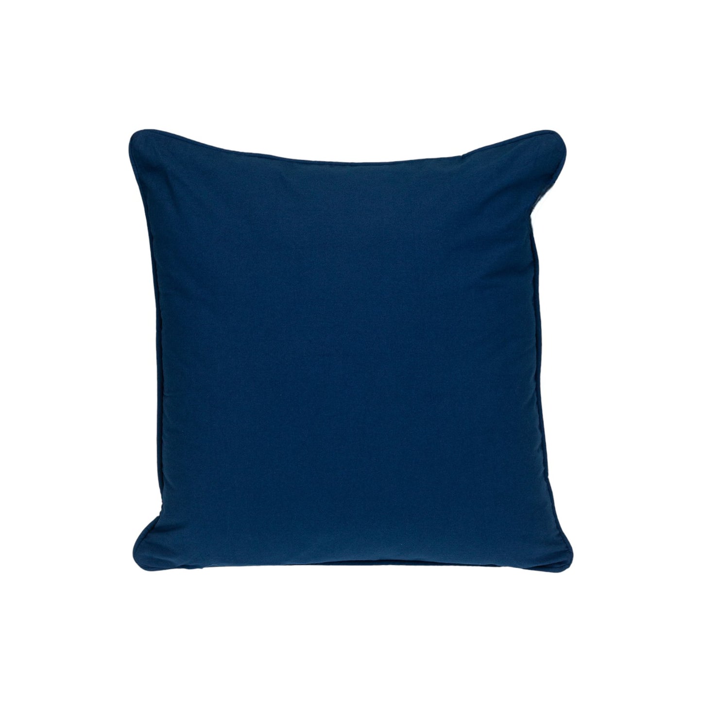 20" Blue and White Interlocking Cotton Throw Pillow