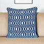 20" X 20" Blue Geometric Cotton Zippered Pillow