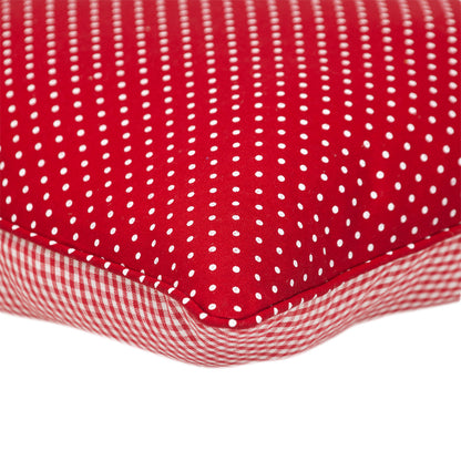 18" Red and White Check Cotton Throw Pillow