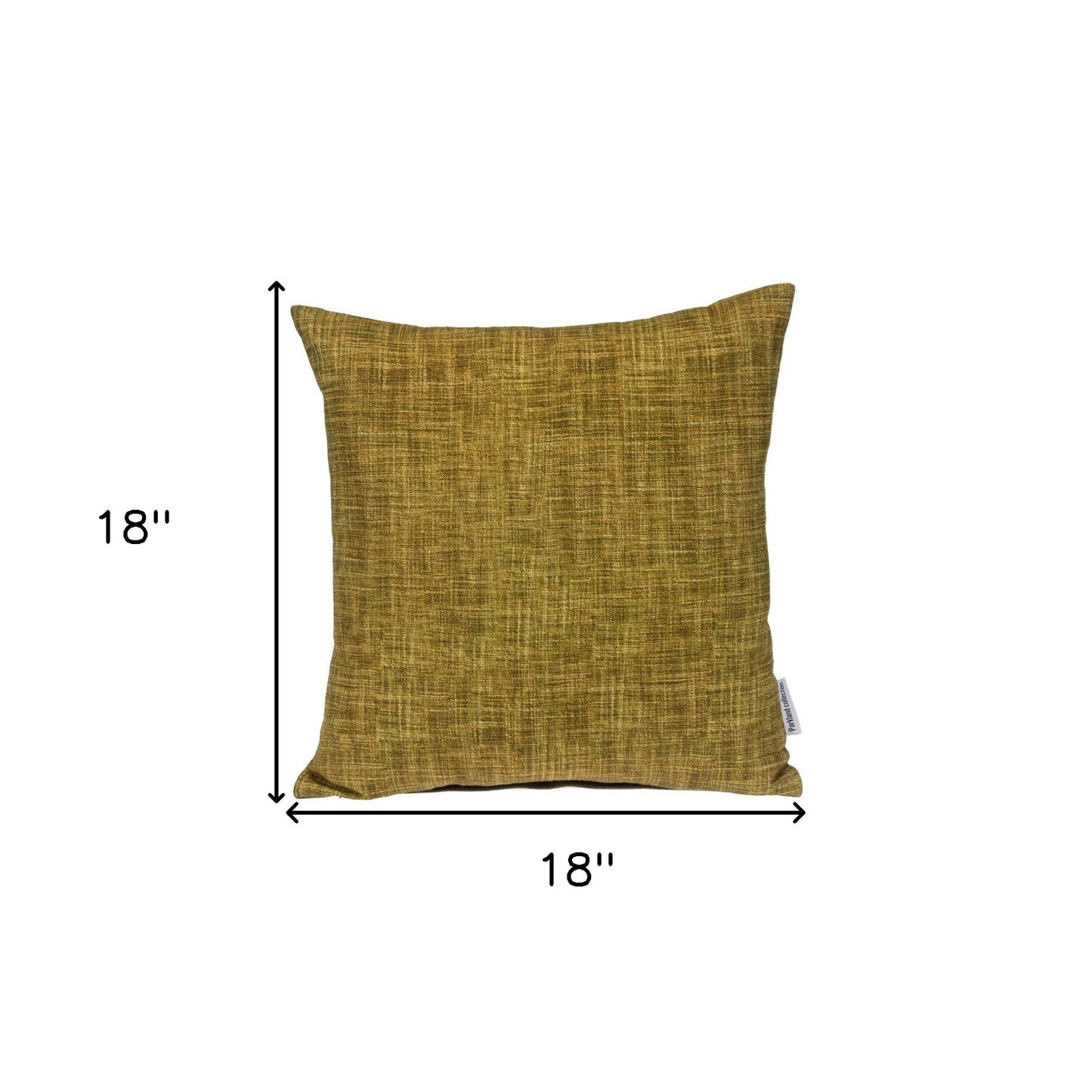 18" Green Weave Cotton Throw Pillow