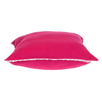 16" Pink Cotton Throw Pillow