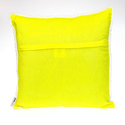 20" Yellow Cotton Throw Pillow