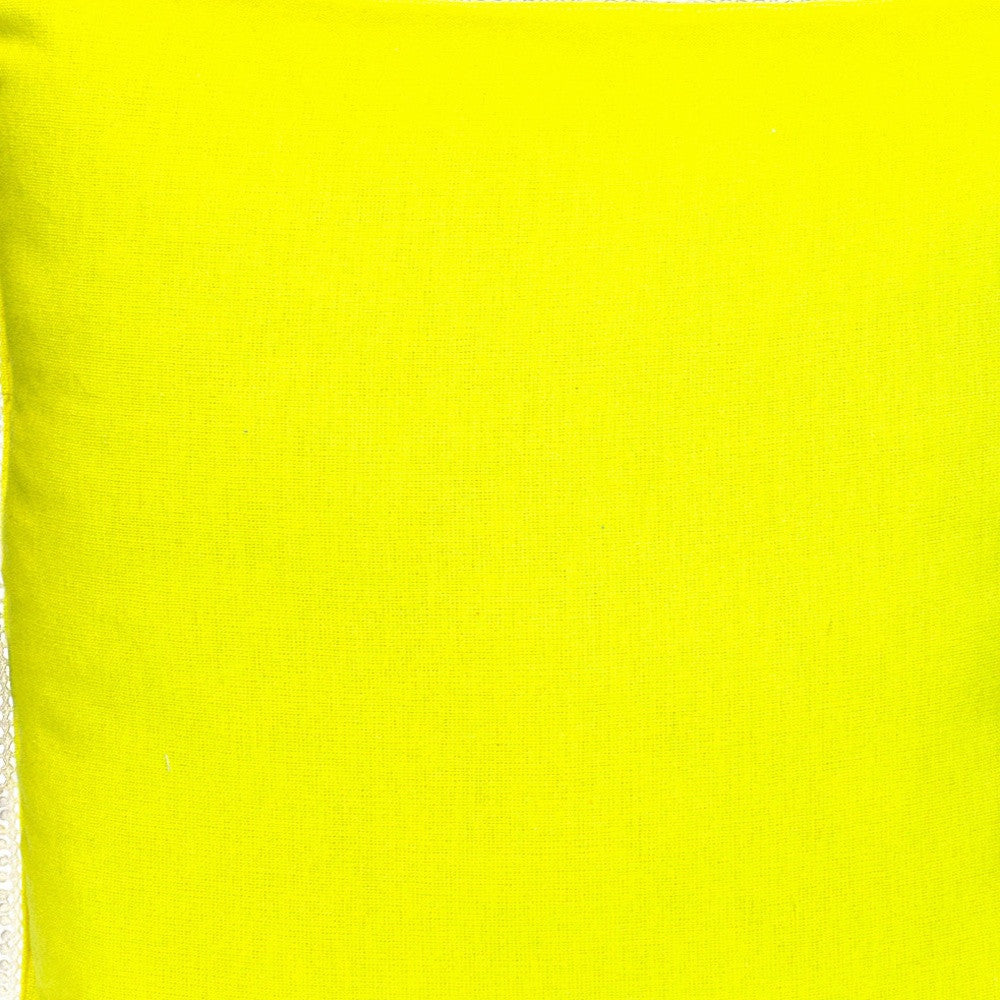 20" Yellow Cotton Throw Pillow