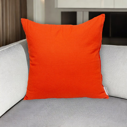 20" Orange Cotton Throw Pillow