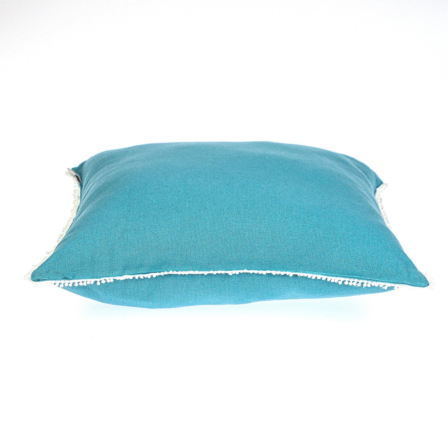 16" Blue Cotton Throw Pillow