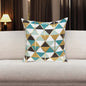 20" Blue and Gold Geometric Throw Pillow