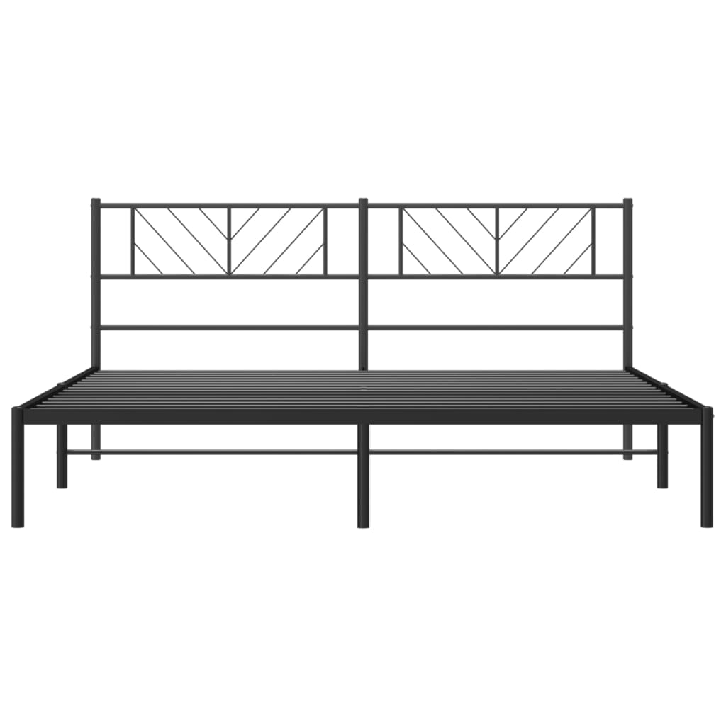 Metal Bed Frame without Mattress with Headboard Black 76"x79.9"