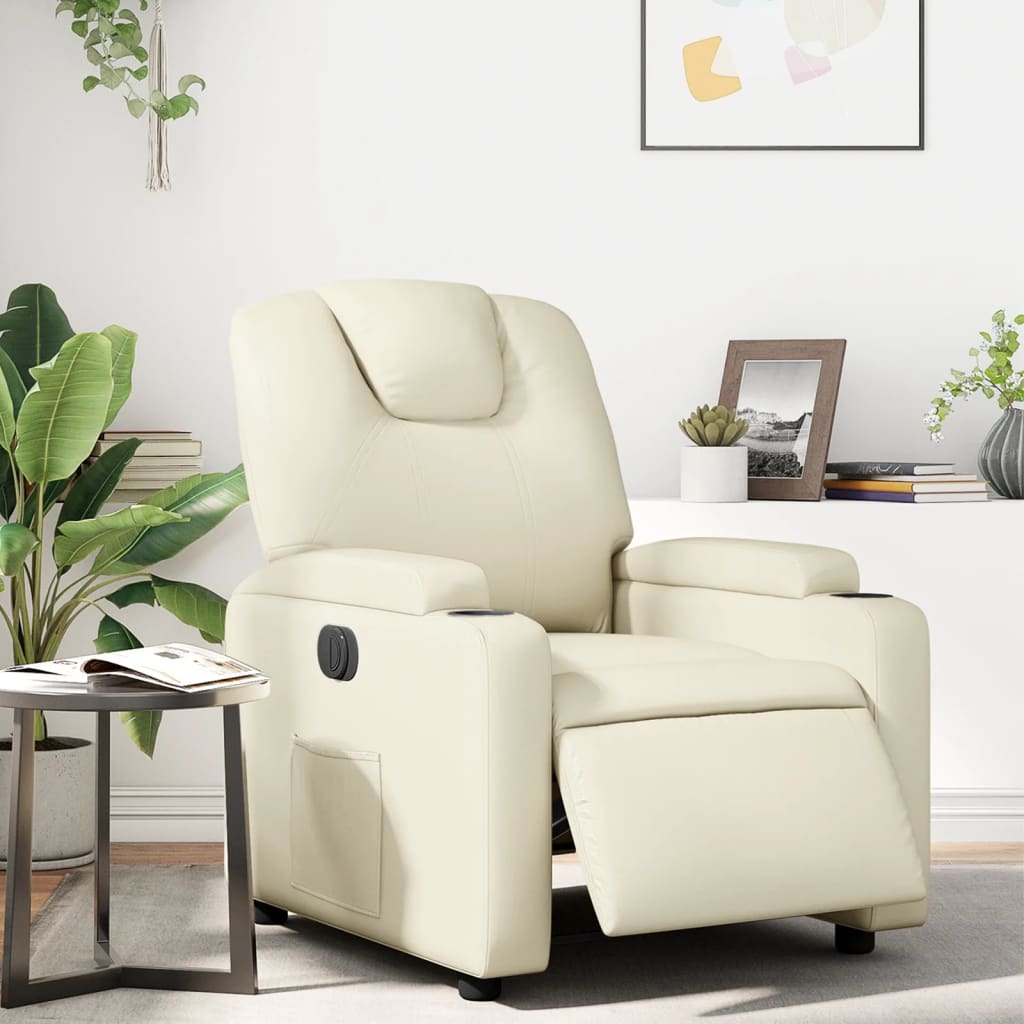 Massage Recliner Chair Gray Faux Leather