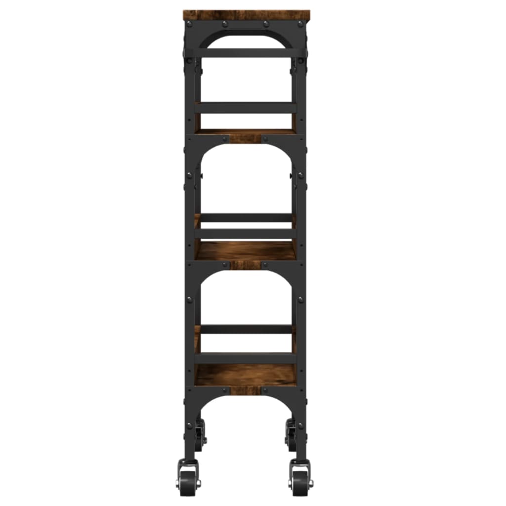 Kitchen Trolley Smoked Oak 20.9"x7.9"x29.9" Engineered Wood