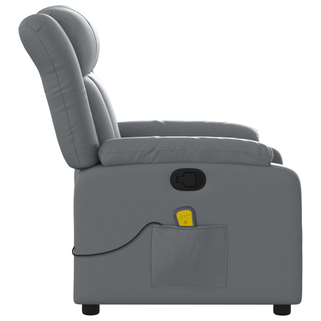 Massage Recliner Chair Gray Faux Leather