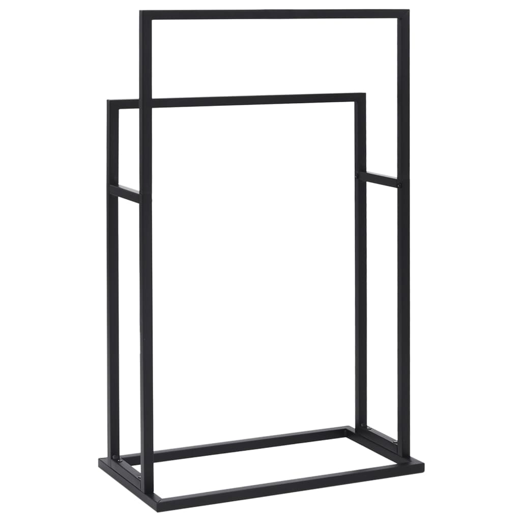 Freestanding Towel Rack Black 18.9"x9.4"x30.9" Iron