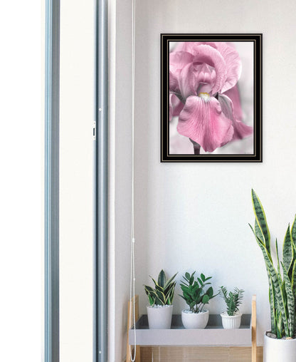 Pink Iris Black Framed Print Wall Art