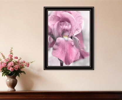 Pink Iris Black Framed Print Wall Art