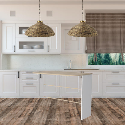 White 47" Kitchen Island With Storage