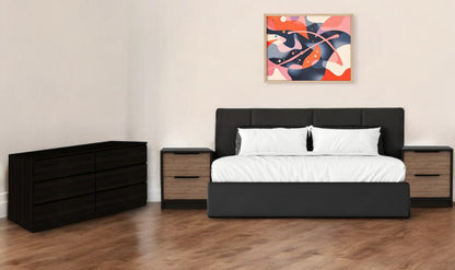 Three Piece Brown and Black Bedroom Set