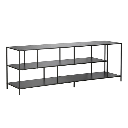 70" Black Metal Open shelving TV Stand