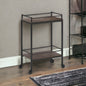 Brown and Black Steel Rolling Bar Cart