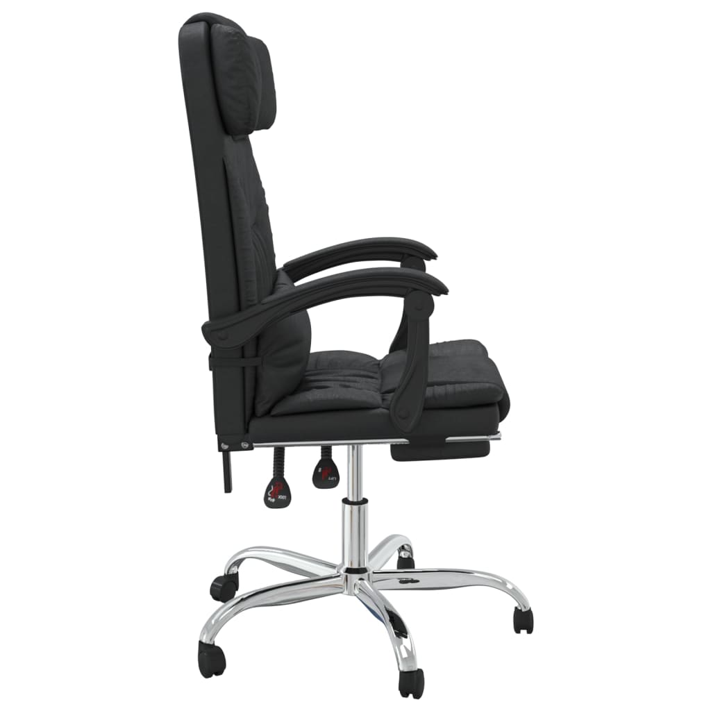 Massage Reclining Office Chair Black Faux Leather