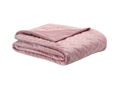 Blush Quilted PolYester Solid Color Weighted Twin Blanket