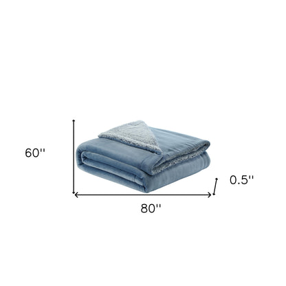 90" X 90" Navy Blue Knitted Polyester Plush Throw Blanket