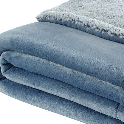 90" X 90" Navy Blue Knitted Polyester Plush Throw Blanket