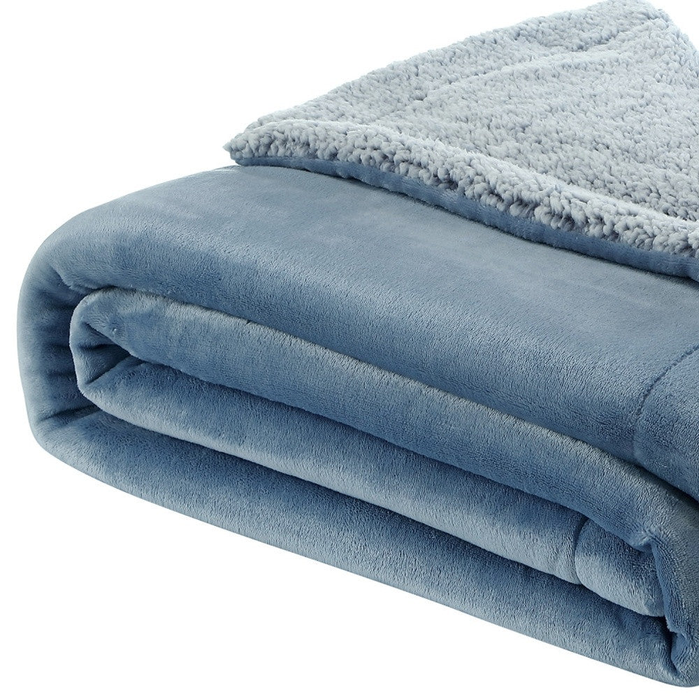 90" X 90" Navy Blue Knitted Polyester Plush Throw Blanket