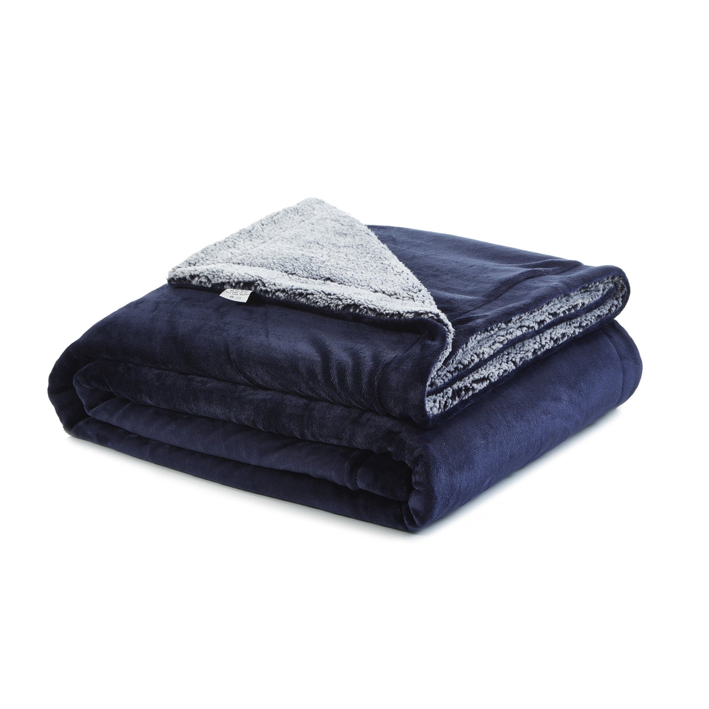 90" X 90" Navy Blue Knitted Polyester Plush Throw Blanket