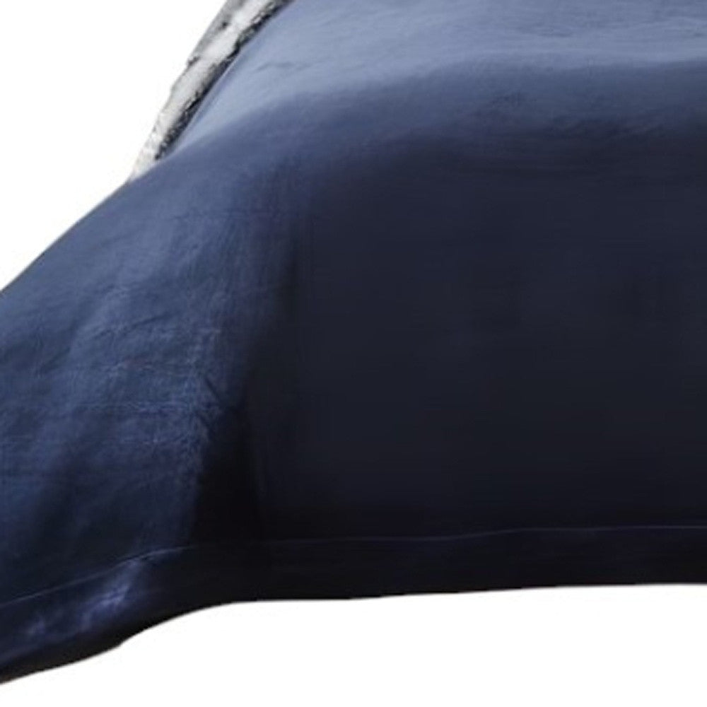 90" X 90" Navy Blue Knitted Polyester Plush Throw Blanket