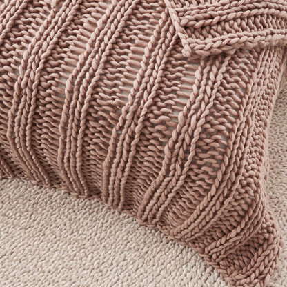 50" X 70" Blush Knitted Polyester Throw Blanket