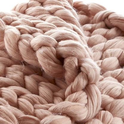 60" X 40" Blush Knitted Polyester Throw Blanket